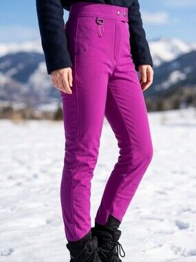 New Schoeller WB400 High Waist Stirrup Ski Pants Magenta Purple Size 6